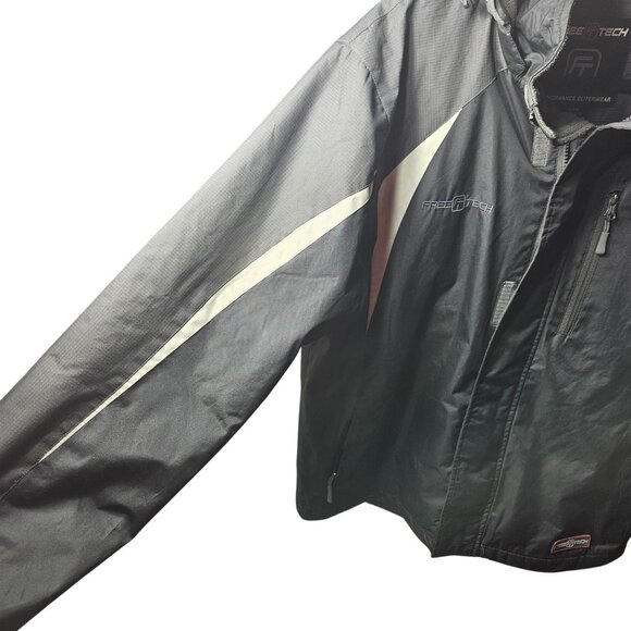 Free Tech Performance Outerwear Jacket S Black & Gray Water-Resistant Hooded Coa - Picture 6 of 13